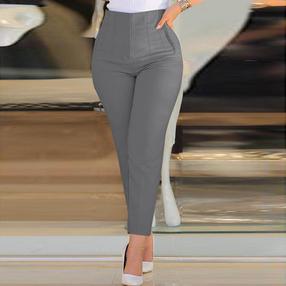 Casual High Waist Zipper Trouser Pant