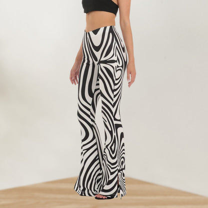 Striped Zebra Print High Waist Pants