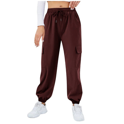 Casual Mid Waist Baggy Cargo Pants