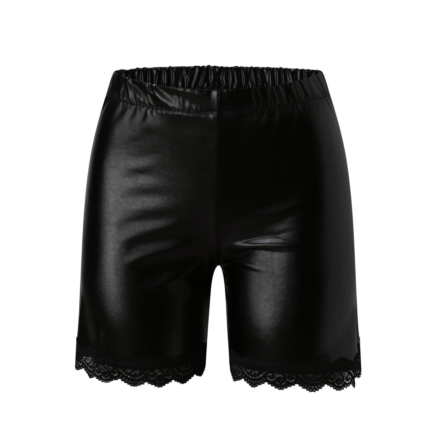 Sexy Lace Faux Leather Shorts