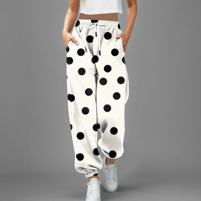 Polka Dot Printed Sports Harajuku Trousers