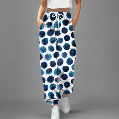 Polka Dot Printed Sports Harajuku Trousers