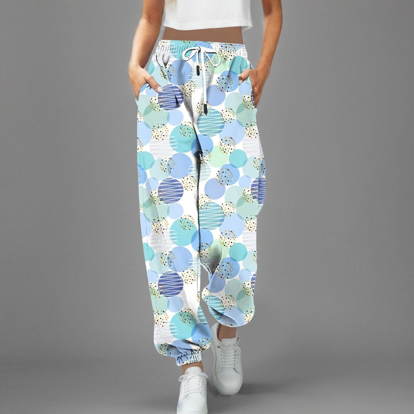 Polka Dot Printed Sports Harajuku Trousers