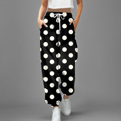 Polka Dot Printed Sports Harajuku Trousers