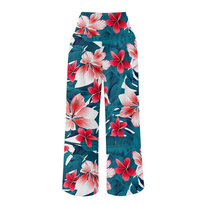 Floral Print High Waist Wide Leg Pants