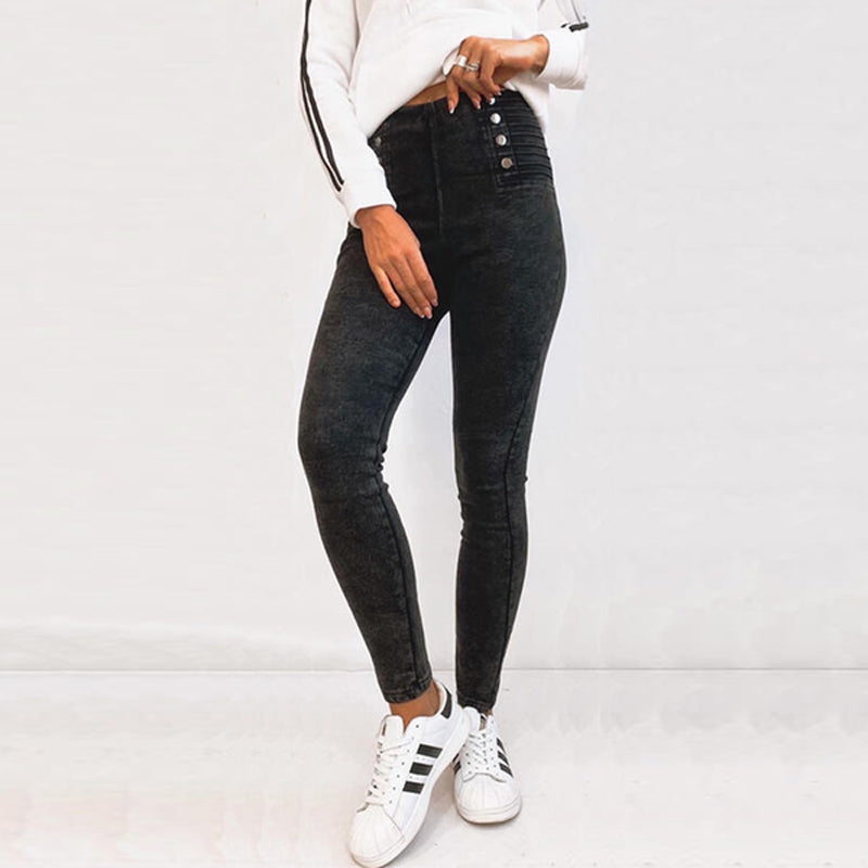 Women's Black Jeans Slim Sexy High Waist Denim Trousers