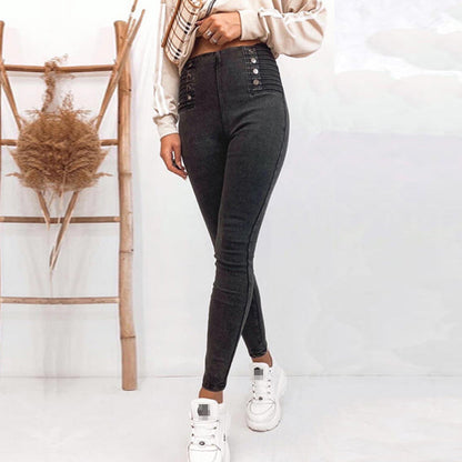 Women's Black Jeans Slim Sexy High Waist Denim Trousers