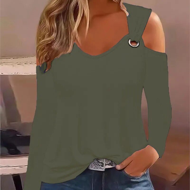 Sexy Off-Shoulder Long Sleeve Top