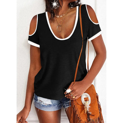 Scoop Neck Cold Shoulder Tee