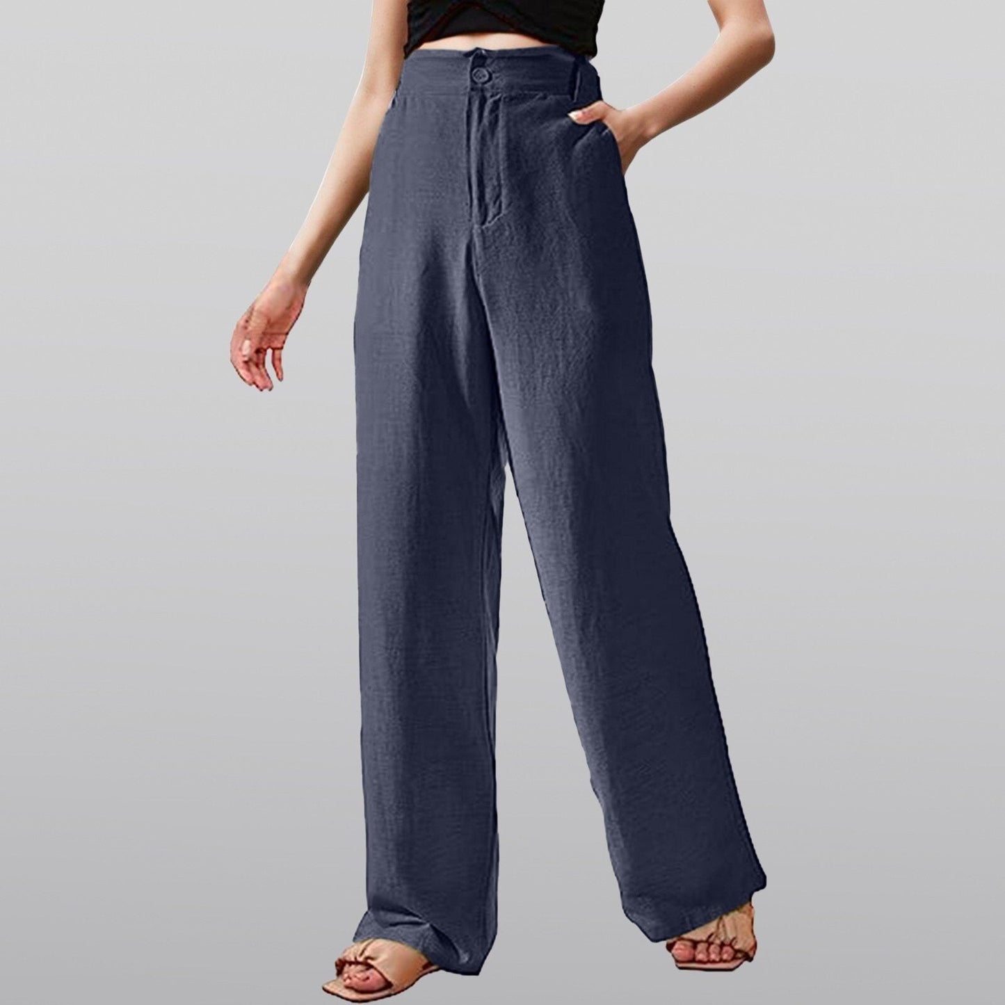 Elegant High Waisted Wide Leg Suit Pants