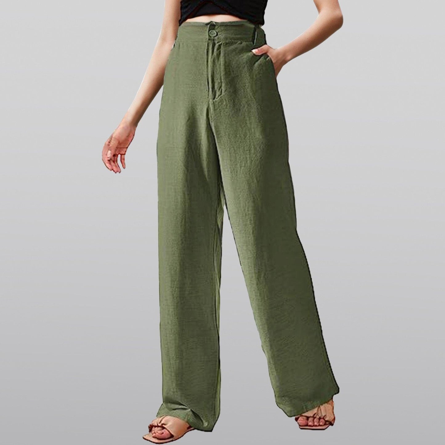 Elegant High Waisted Wide Leg Suit Pants