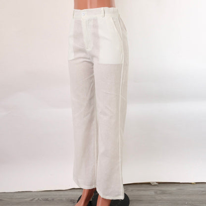 Elegant High Waisted Wide Leg Suit Pants