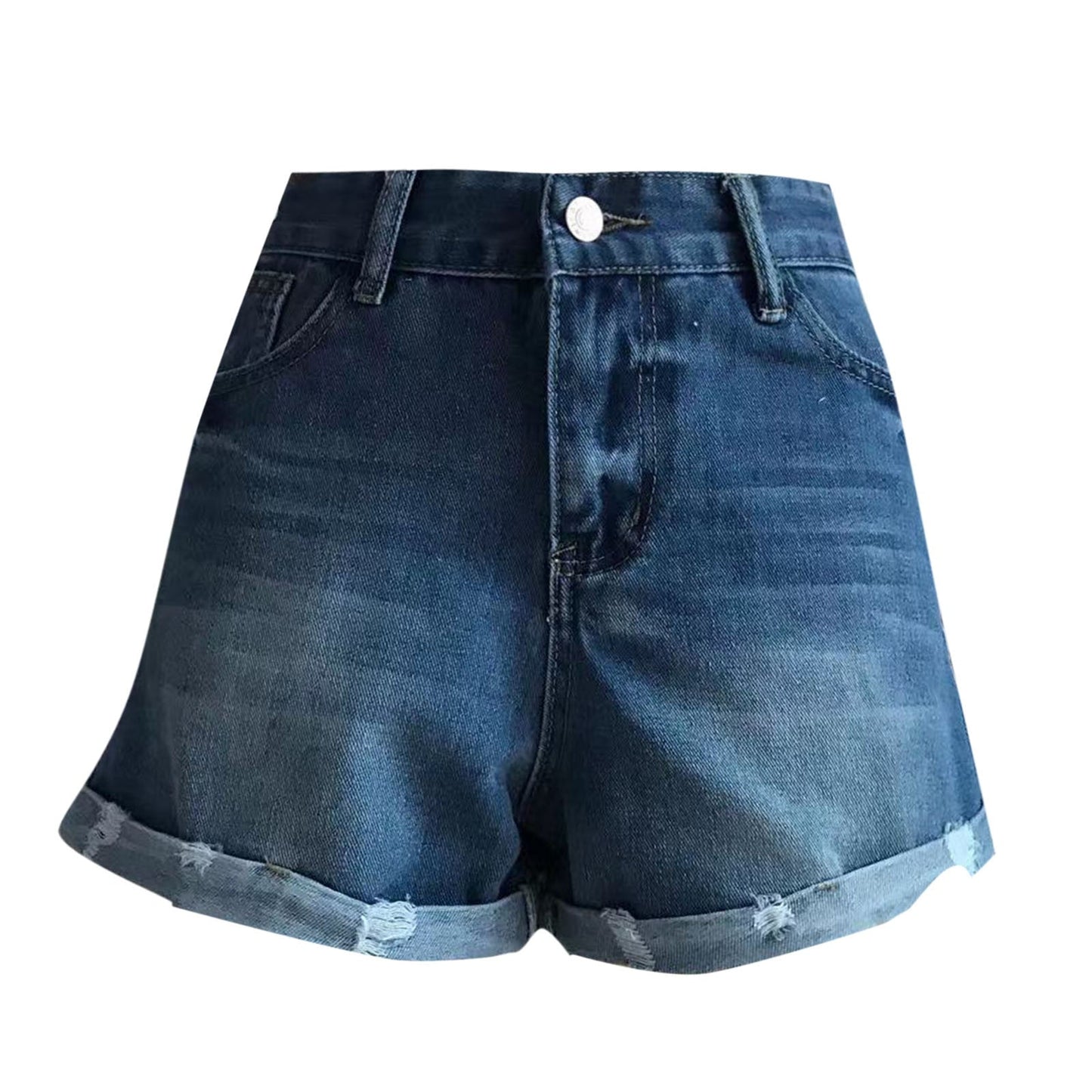 Body-Enhancing High Waist Denim Shorts