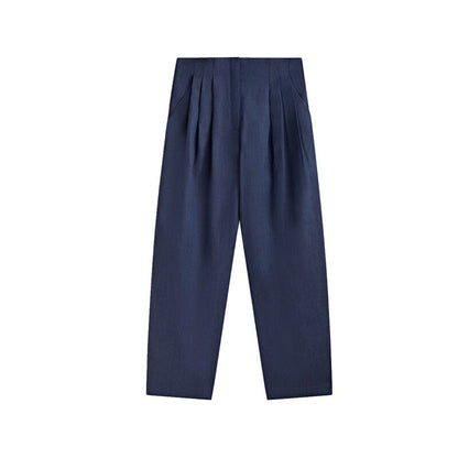 Comfortable Linen Pleated Commuting Pants