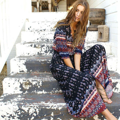 Bohemian Ethnic Patterns Sexy Maxi Dress