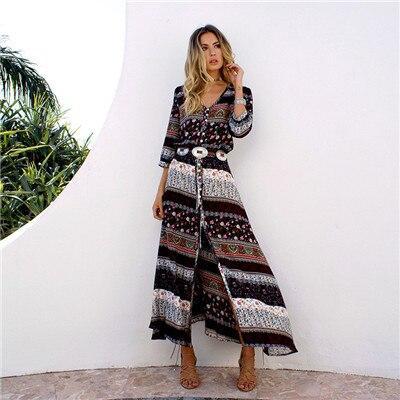 Bohemian Ethnic Patterns Sexy Maxi Dress