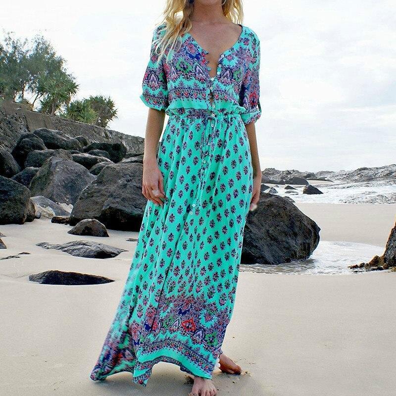 Bohemian Ethnic Patterns Sexy Maxi Dress