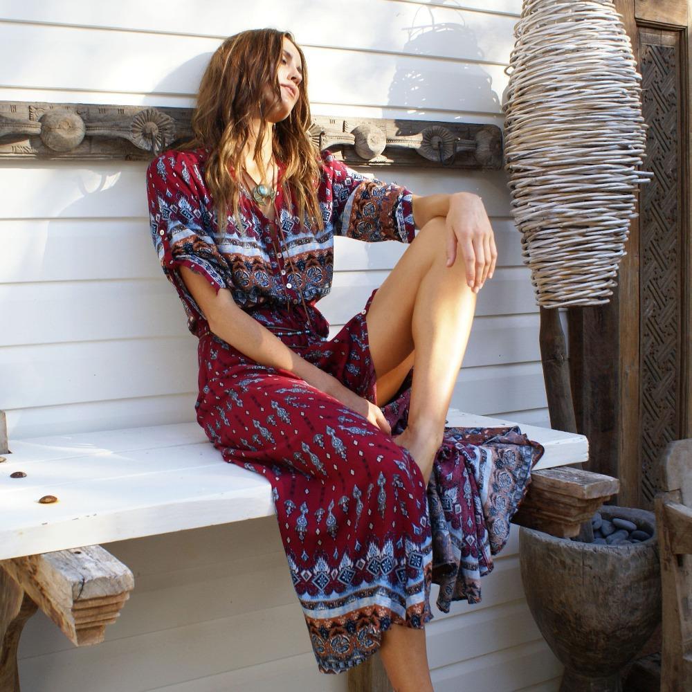 Bohemian Ethnic Patterns Sexy Maxi Dress