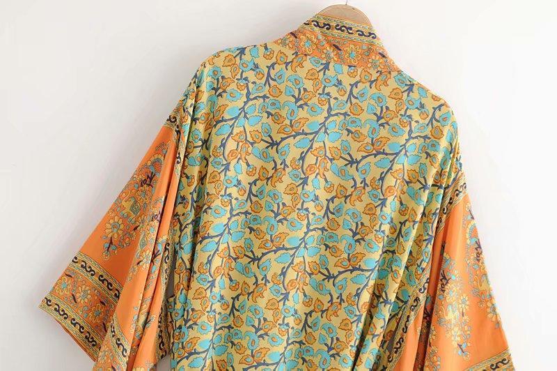Bohemian Floral Kimono Dress