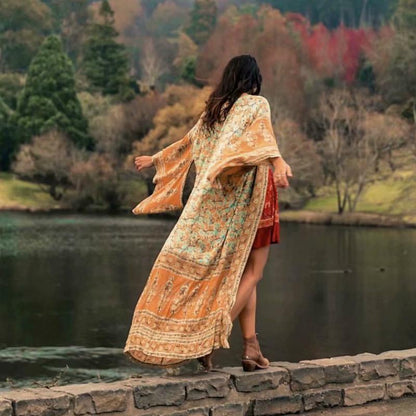 Bohemian Floral Kimono Dress