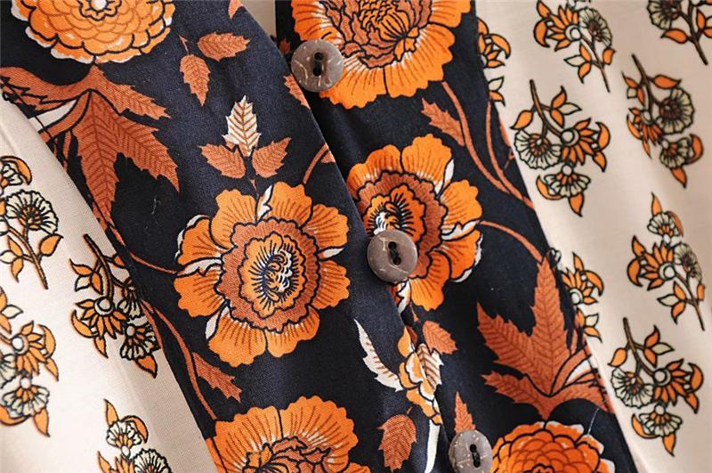 Boho Chic Floral Print Bat Sleeve Maxi Dress