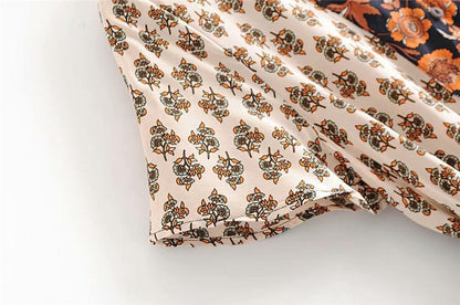 Boho Chic Floral Print Bat Sleeve Maxi Dress