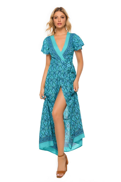 Boho Chic Summer Wrap Long Dress