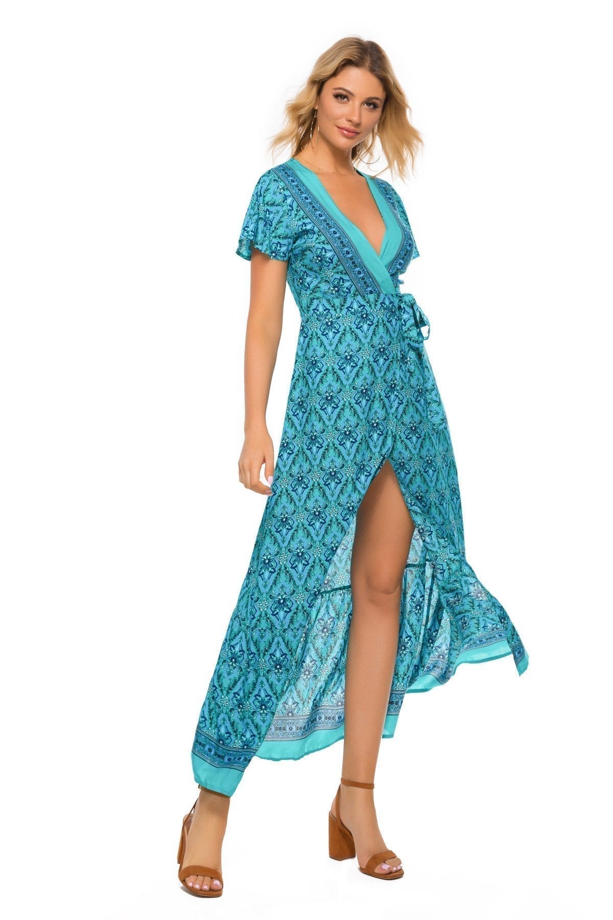 Boho Chic Summer Wrap Long Dress