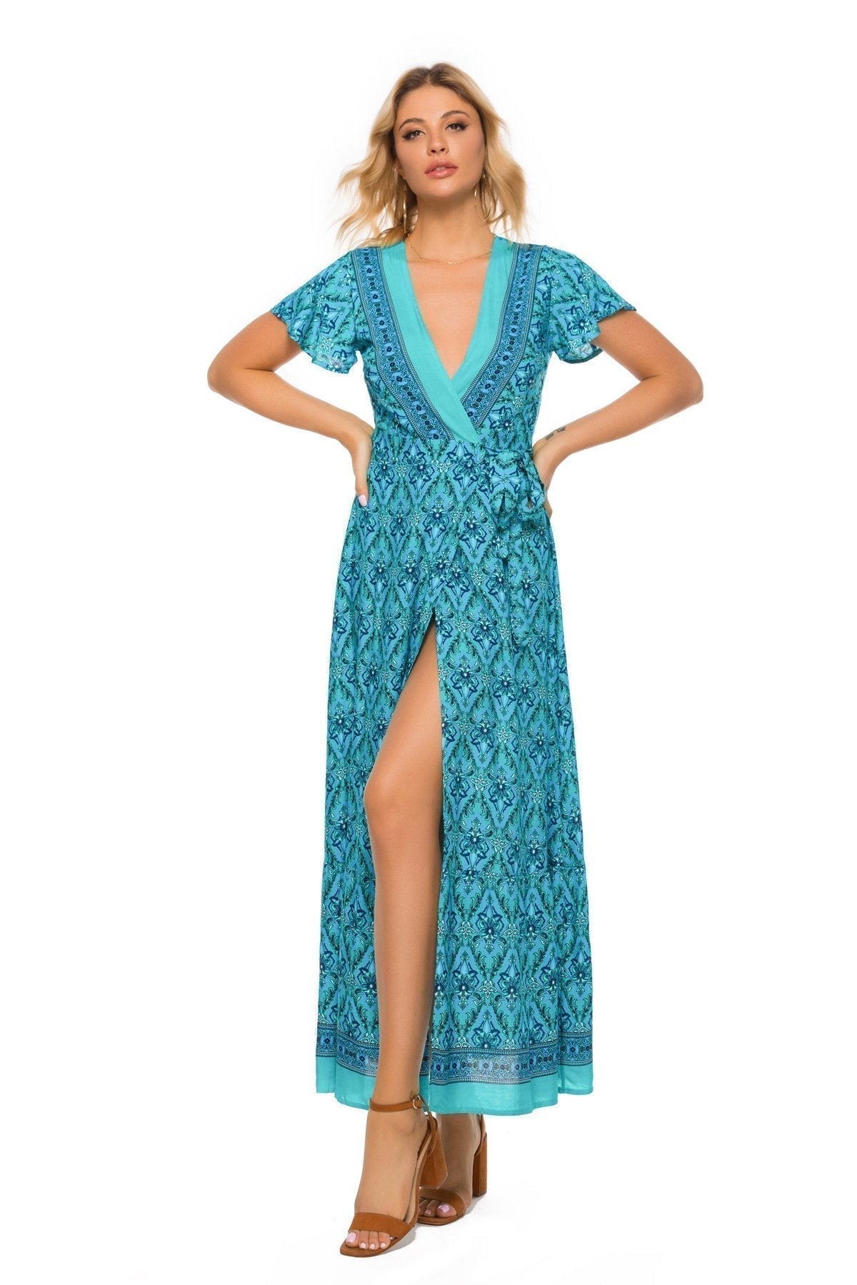 Boho Chic Summer Wrap Long Dress