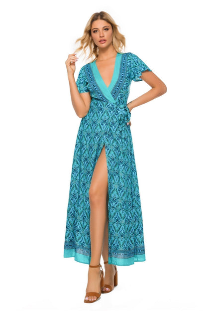 Boho Chic Summer Wrap Long Dress