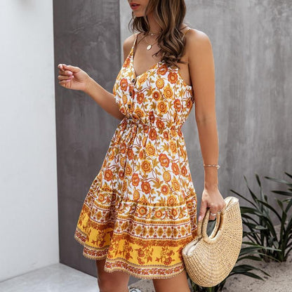 Elegant Button Bohemian Summer Dress