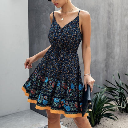 Elegant Button Bohemian Summer Dress