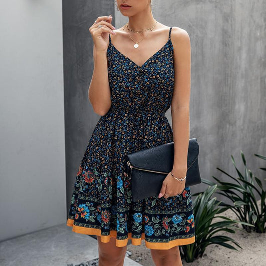 Elegant Button Bohemian Summer Dress