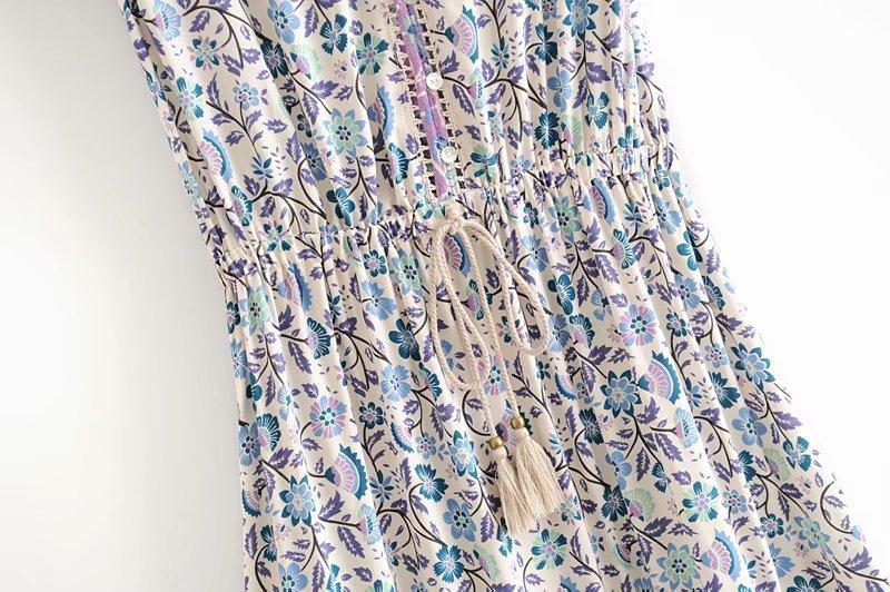 Floral Printed Sleeveless Midi Dress