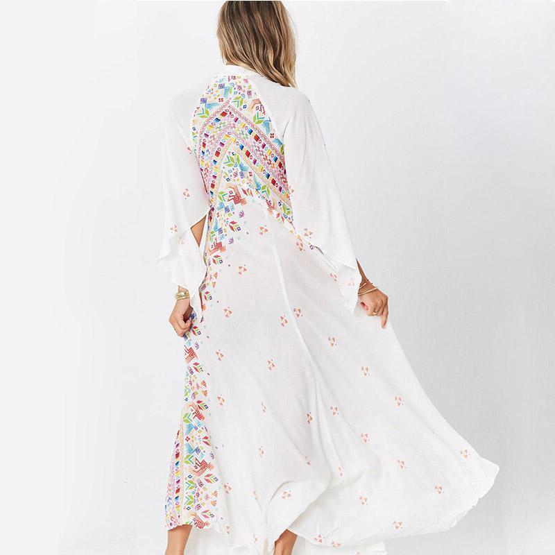 Floral Vibes V-Neck Irregular Maxi Dress