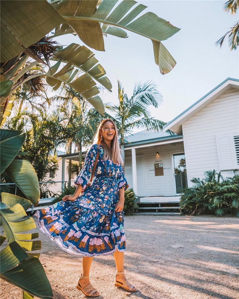 Flower Child Boho Long Sleeve Maxi Dress