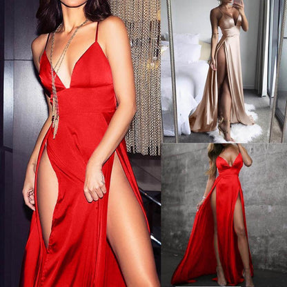 Sexy High-Split Maxi Evening Party Dress