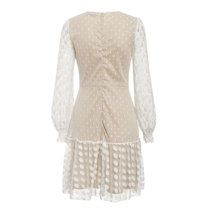 2024Vintage Long Sleeve Mesh Lace Dress